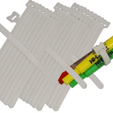 30x Hook Loop Guitar PC Mic Cable Wire Cord Straps Ties Organizer WHITE Fastener