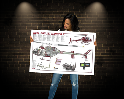 Bell 505 jet ranger x cutaway Poster 24x36 in | eBay