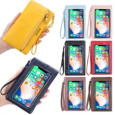 Touchscreen Cell Phone Wristlet Wallet Card Case Purse for Women with Zip Pocket