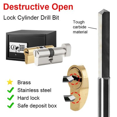 150mm Locksmith Drill Bit Carbide Lock Cylinder Destructive Opening