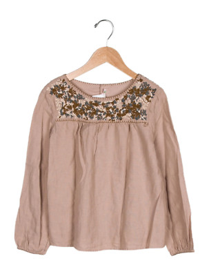 Bonpoint Mädchen BLUSE MIT BLUMENSTICKEREI GRÖSSE 6 JAHRE