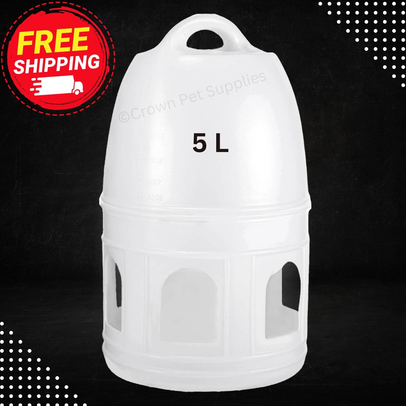 5 L Bird Water Drinker Pigeon Water Dispenser Feeder with Hanging Handle