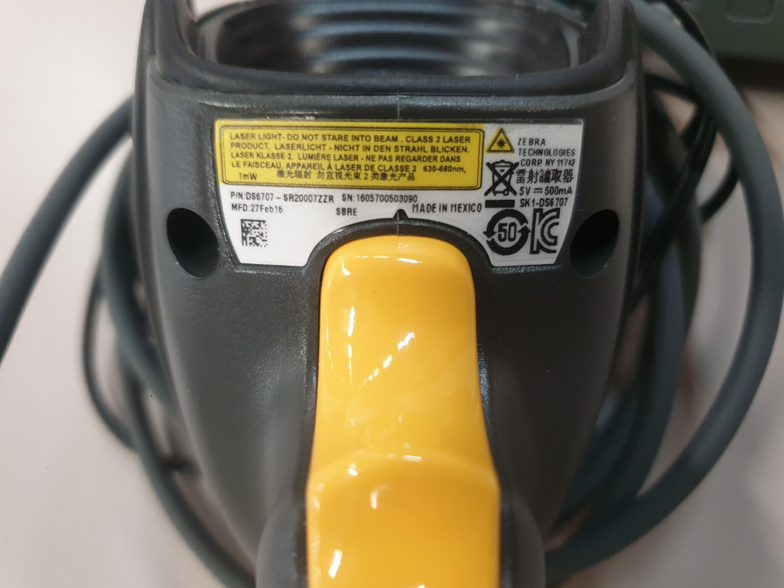 Symbol Zebra Motorola DS6707-SR20007ZZR 1D 2D Barcode POS Scanner
