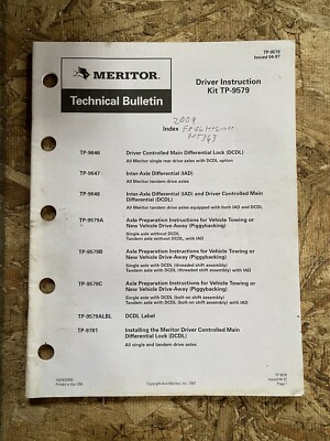 Tp Meritor Meritor Technical Bulletin Driver inspection Kit TP-9579 | eBay