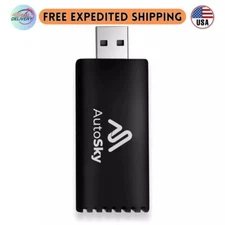 AutoSky Wireless CarPlay Adapter - Newest and Fastest 5Ghz Plug and Play - USB-C