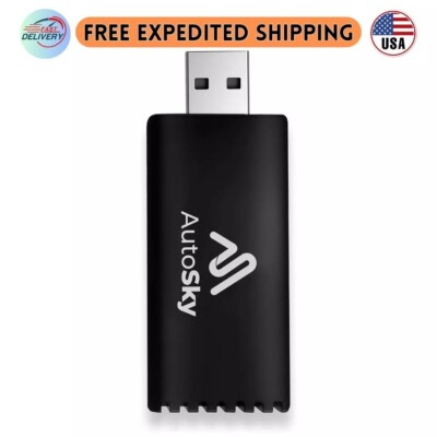 AutoSky Wireless CarPlay Adapter - Newest and Fastest 5Ghz Plug and Play - USB-C