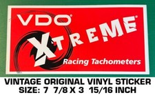 VDO XTREME RACING TACHOMETERS - VINTAGE ORIGINAL VINYL DECAL STICKER - DRAG