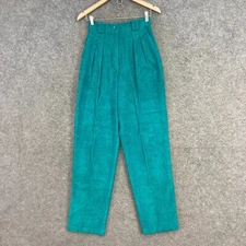 VINTAGE Katies Pants Womens 10 Fits 6 Blue Corduroy High Waist Straight 13001