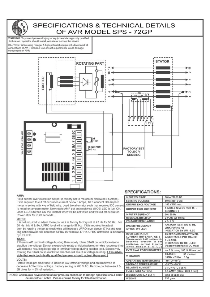 SR7/2G  AVR  For MECCALTE ALTERNATOR - Image 2 of 2