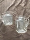 Vtg Federal Glass Clear 1 Quart and 2 Qt Starburst w/ Star On Bottom Juice Milk