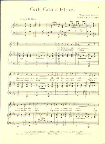 Gulf Coast Blues 1923 BESSIE SMITH Clarence Williams ¡ESCASAS PARTITURAS! - Imagen 3 de 3