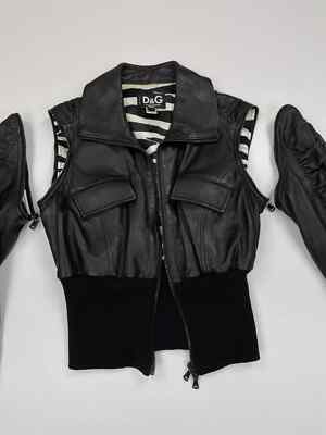 Vintage D&G Dolce & Gabbana y2k Leather Transformer Jacket 2000