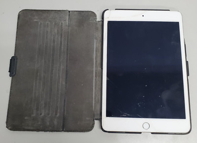 Apple iPad Mini 4 128GB A1550 Space Grey Screen Locked Need Reset Cracked Screen