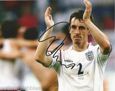 England Gary Neville Autographed Signed 8x10 Photo COA