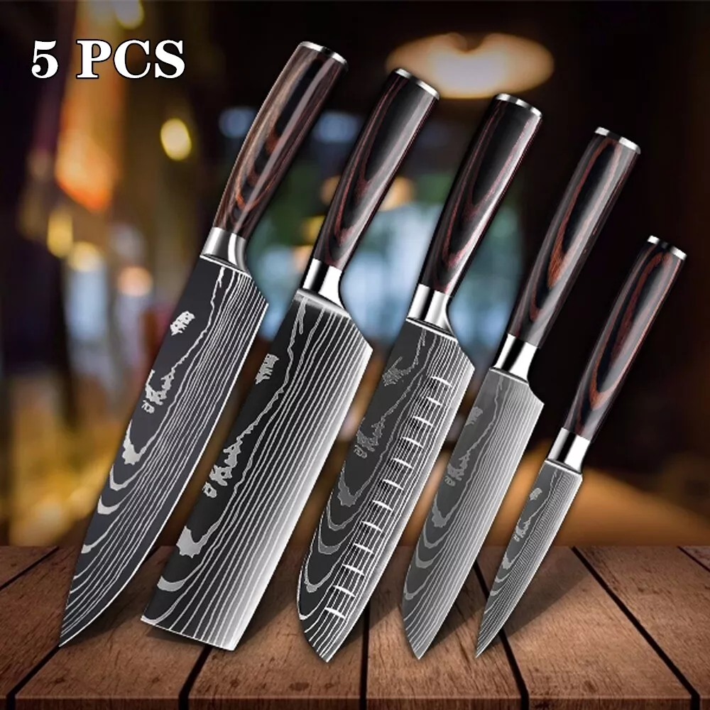 XITUO Kitchen Knife Japanese Knife Cooking Set 3 5 7 8 inch+Laser  Damascus Pattern Paring Fruit Vege Chef Knife Kitchen Tool