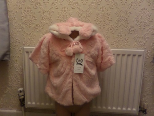 faux fur coat with hood \u0026 rabbit ears 