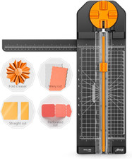 4-In-1 Paper Cutter - 12" Paper Trimmer Multi-Function Scrapbooking Tool with St