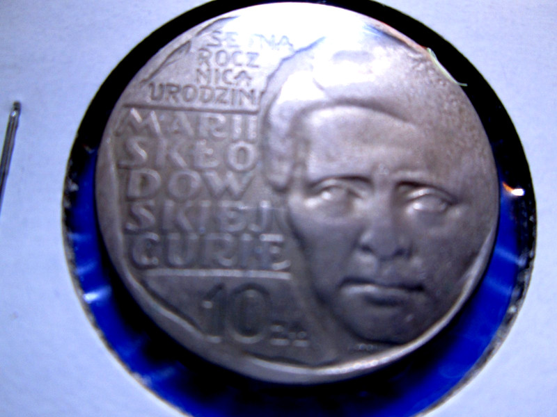 COMMEMORATIVE COIN OF POLAND 10 ZLOTY 1967 (Y# 59)  MARIA SKLODOWSKA CURIE