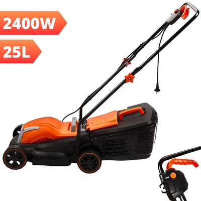 MARKENLOS Elektrischer Rasenmäher 2400W 25L KD5360 Stahlgehäuse Elektro Fangkorb