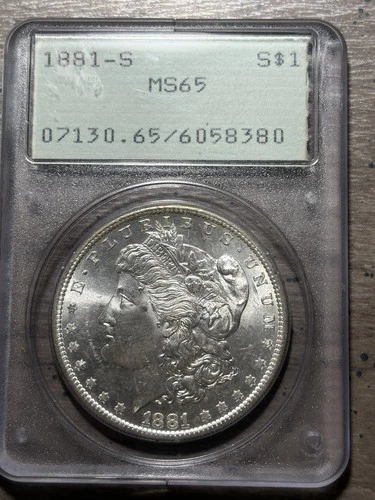 1881-S Morgan Silver Dollar $1 PCGS MS 65 RATTLER OLD GREEN HOLDER OGH
