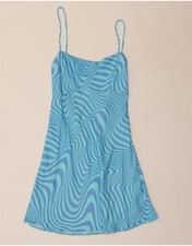 ZARA Womens Abstract Pattern Slip Dress UK 8 Small Blue Viscose PN13