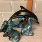 Vintage poole pottery figures dolphin seal otters