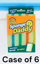 6 (24 Sponges) Scrub Daddy Sponge Daddy Dual-Sided Non- Scratch Sponge, Softs 