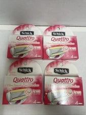 (4) Schick Quattro for Women Razor Refill Ultra Smooth Papaya & Pearl 4 Count Ea