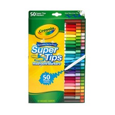 CRAYOLA SuperTips Washable Markers - Assorted Colours (Pack of 50) | Premium