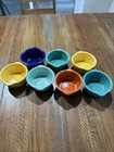 Orange, Yellow, Blue, Green, Light Green, Bauer Pottery Ramekins Bowls