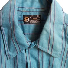 Vintage 1970's Towncraft Prep Shirt Small 14.5 Short Sleeve Striped Mod USA