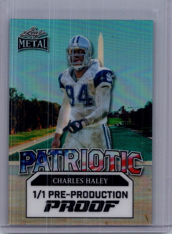 Charles Haley 2025 Leaf 4th Of July Football 1/1 Pre Production Proof