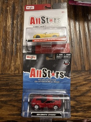 Maisto All Stars 2014 Corvette Stingray Lot Of 2  Red & Yellow Convertible 1:64