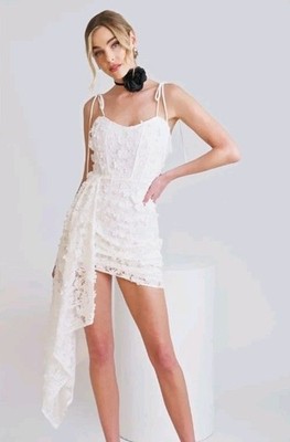 knee length dresses for ladies YSL Yves Saint Laurent Rive Gauche Sheer Lace Ruffle Hi-Lo Gown – Recess main image 1