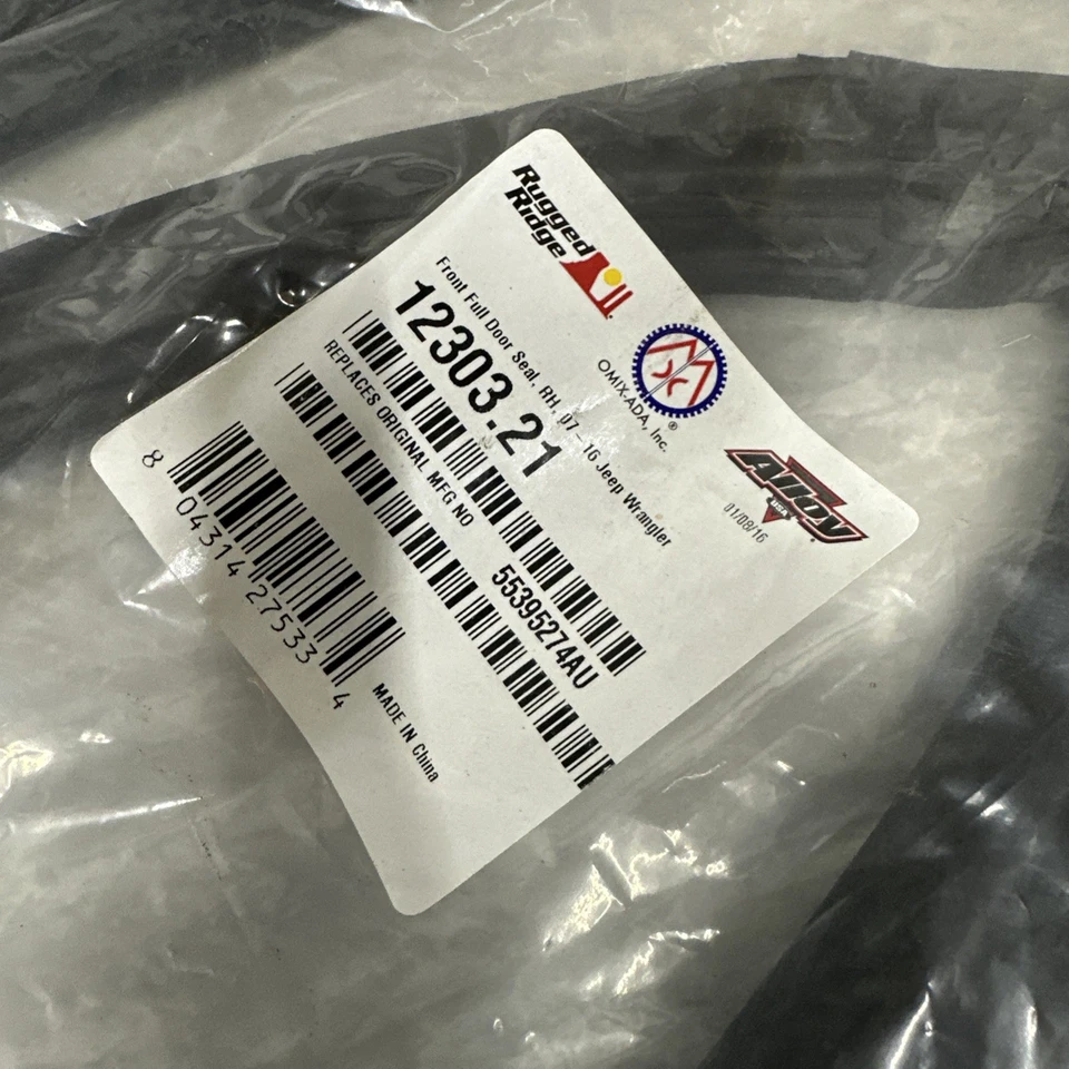 Sello de puerta completa delantera derecha para Jeep Wrangler Omix-ADA 12303.21 07-16 55395274AU Foto 3 de 3
