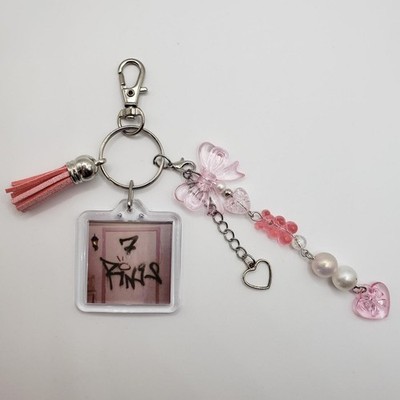 keychain Handmade double sided featuring Ariana Grande's single ''7 Rings''