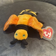 BNWT Vintage TY Beanie Baby Buzzie Bumble Bee 2000 Plush Soft Toy