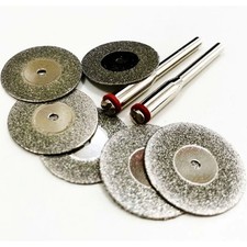 6pc Mini Diamond Cutting Disc Set For Dremel Drill & Hobby Drills 1/8" Shank