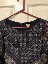 Cremieux  Dress Size S bell sleeve lined Jewel Tone Boho Fairy Swing