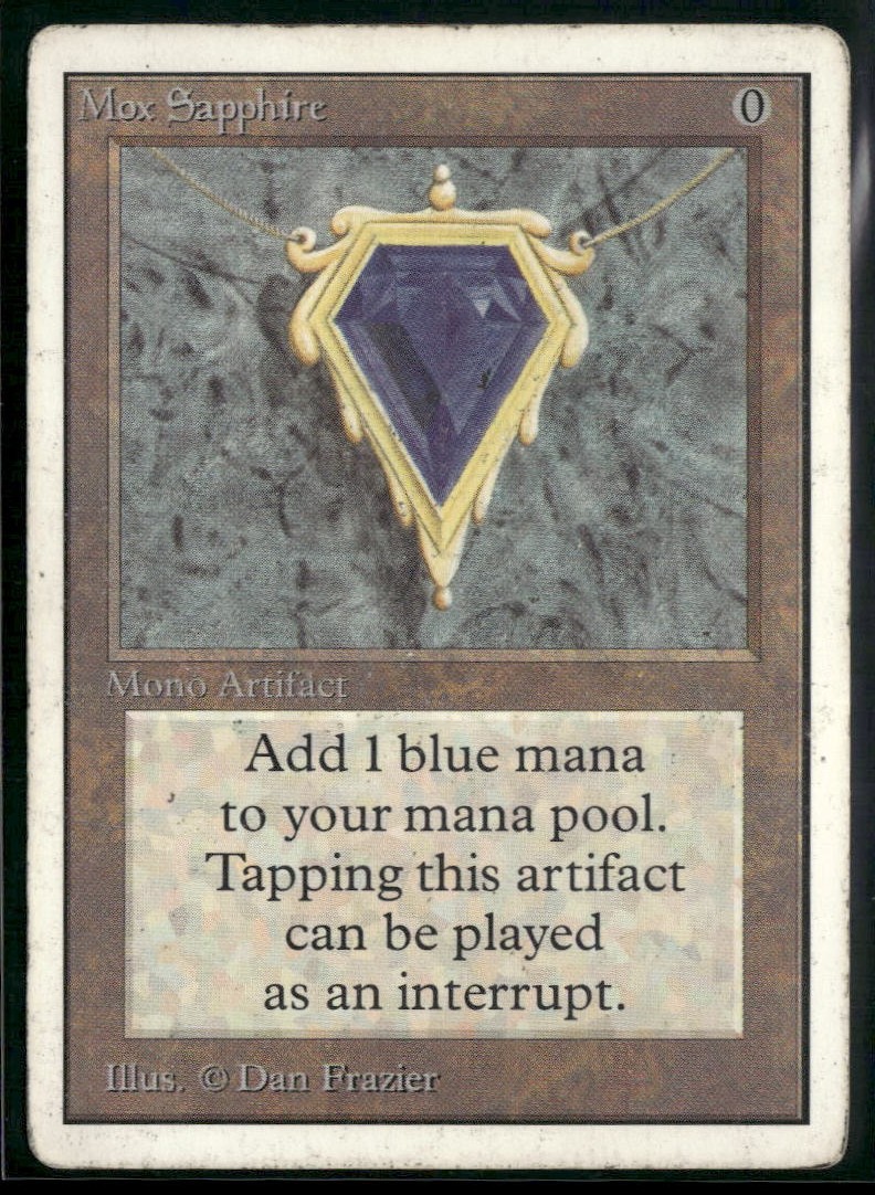 *** Unlimited Mox Sapphire (Heavily Played) *** MTG Magic The Gathering P9 PSP