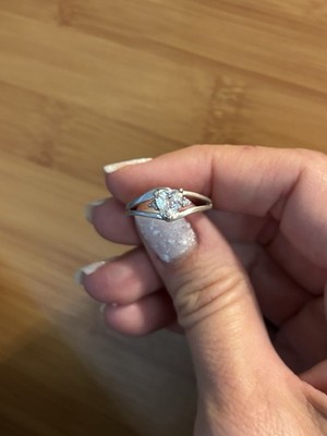 Sterling silver .925 Ring Princess Cut White Heart Shaped Gem size 7