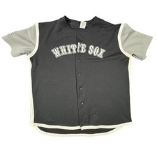 Chicago White Sox Dynasty Jersey Mens 2XL Black Gray Button Up MLB Baseball