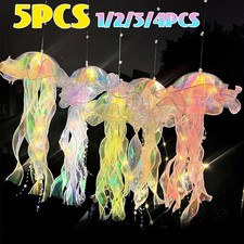1-5PCS Jellyfish Bedroom Night Light Lamp Hanging Atmosphere Decoration Lamp wi