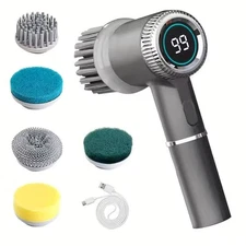 Electric Spin Scrubber 5-in-1 Cordless Power Cleaning Brush for Bathroom Kitc...