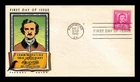 DR JIM STAMPS US EDGAR ALLAN POE FDC SCOTT 986 FLUEGEL CACHET COVER