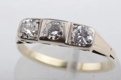 Diamant Ring antik Jugendstil 585 14k Gelb Gold Grösse 54 Antik . - Bild 2 von 4