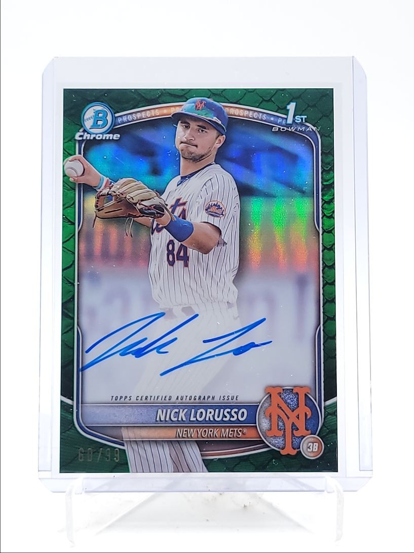 NICK LORUSSO 2025 BOWMAN CHROME 1ST GREEN REPTILIAN REFRACTOR AUTO /99 Q4496