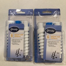 Goody Spiral Rod Curlers Spiral Rollers Large Hair Vintage 2000 New Blue Wh B6
