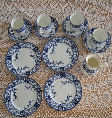 Exquisite Thorn C.B.L. Cherry Blossom Teatime Set for Four with Plates. Creamer