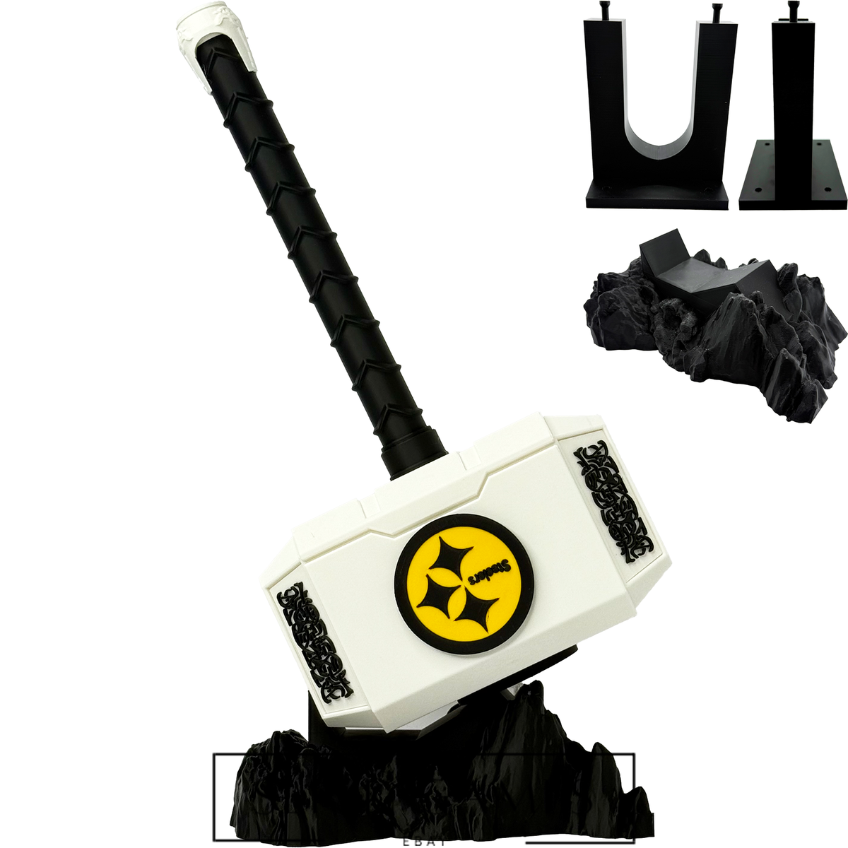 Pittsburgh Steelers ALT Logo Hammer #2 Mjolnir Thor's Hammer |3D